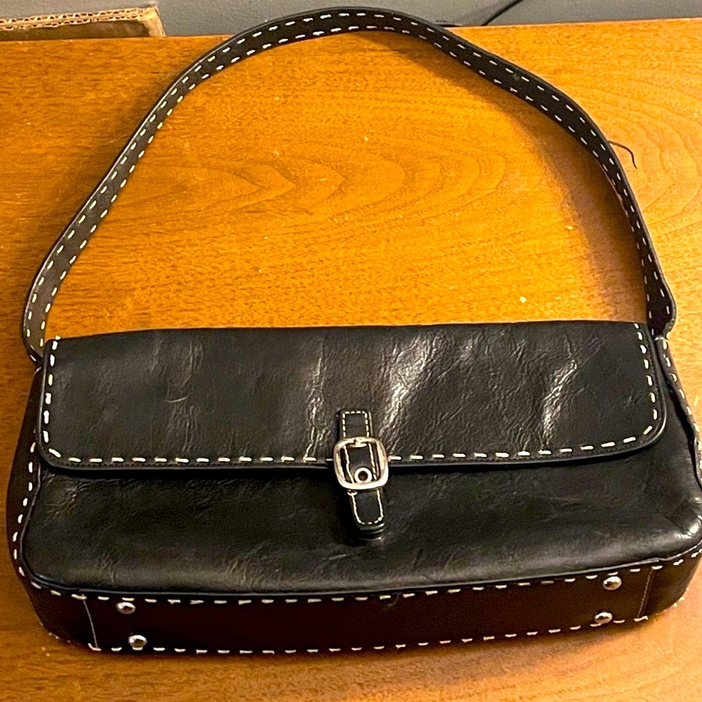 Black Leather Satchel by El Portal - Great Used Condition!
